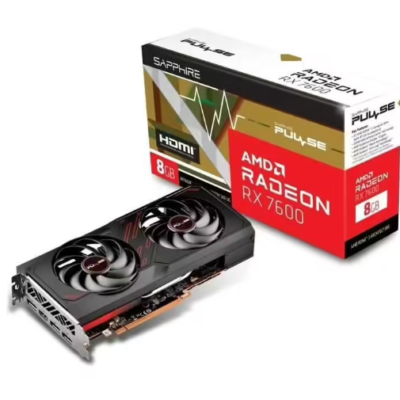 Sapphire Pulse Radeon RX 7600 – Carte graphique – Radeon RX 7600 – 8 Go GDDR6 – PCIe 4.0 x8 – HDMI, 3 x DisplayPort – Original