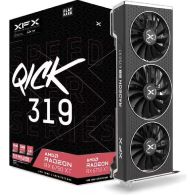 Carte graphique XFX SPEEDSTER QICK 319 AMD Radeon RX 6750 XT Core – 12 Go GDDR6 – 1 x HDMI et 3 x DisplayPort – AMD RDNA™ 2 – Xfx – Original