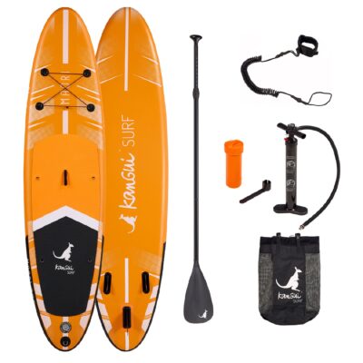 Kangui Stand up Paddle 335cm SUP gonflable + pagaie + sac à dos + pompe haute pression + leash + kit de réparation MAORI